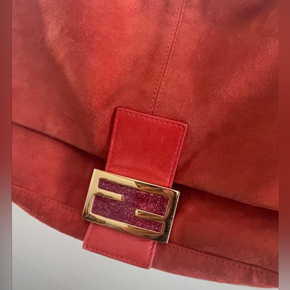 Fendi Mama Baguette Orange Suede Bag w/ Dustbag - Picture 2 of 11